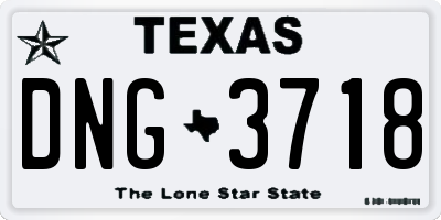 TX license plate DNG3718