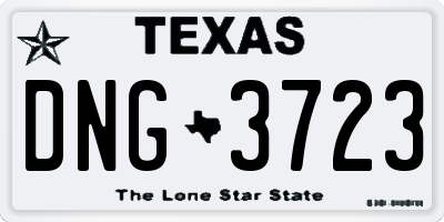 TX license plate DNG3723