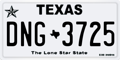 TX license plate DNG3725
