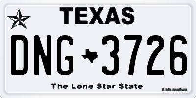 TX license plate DNG3726
