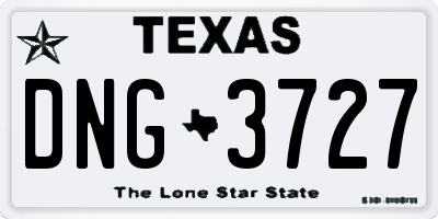 TX license plate DNG3727