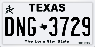 TX license plate DNG3729