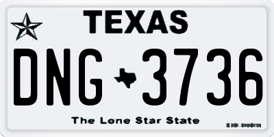 TX license plate DNG3736