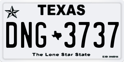 TX license plate DNG3737
