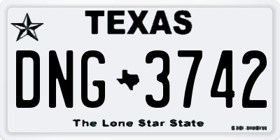 TX license plate DNG3742