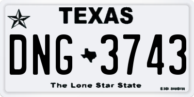 TX license plate DNG3743
