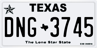 TX license plate DNG3745