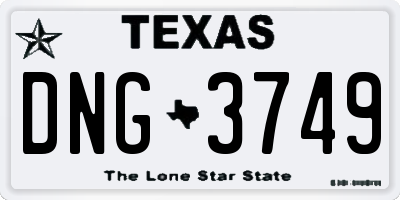 TX license plate DNG3749