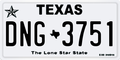 TX license plate DNG3751