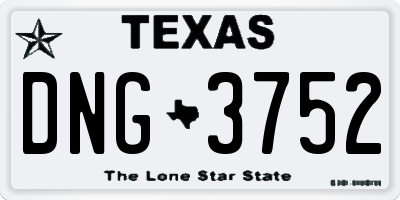 TX license plate DNG3752