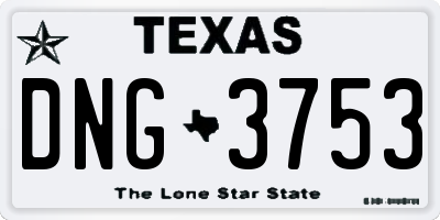 TX license plate DNG3753