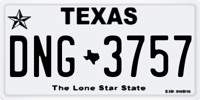 TX license plate DNG3757