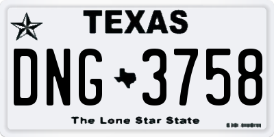 TX license plate DNG3758