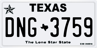 TX license plate DNG3759