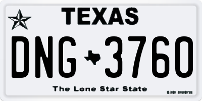 TX license plate DNG3760