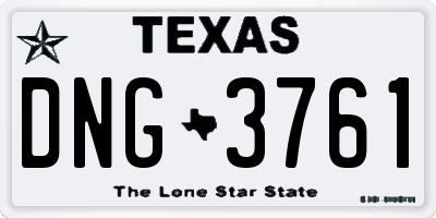TX license plate DNG3761