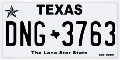 TX license plate DNG3763