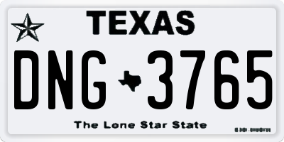 TX license plate DNG3765
