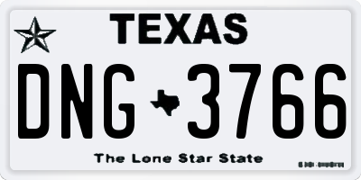 TX license plate DNG3766