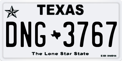 TX license plate DNG3767
