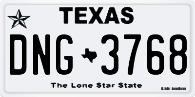 TX license plate DNG3768
