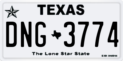 TX license plate DNG3774