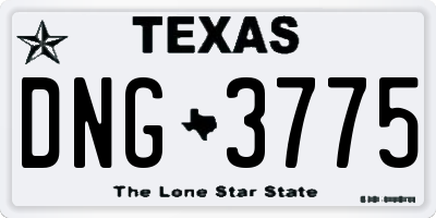 TX license plate DNG3775