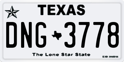 TX license plate DNG3778