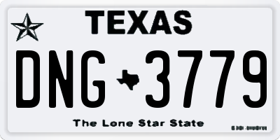 TX license plate DNG3779
