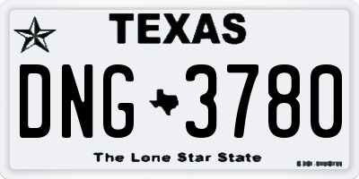 TX license plate DNG3780