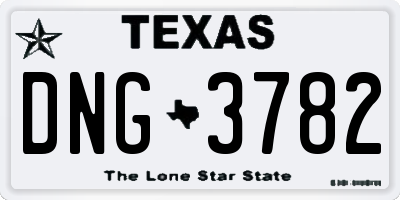 TX license plate DNG3782