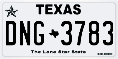 TX license plate DNG3783
