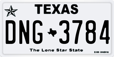 TX license plate DNG3784