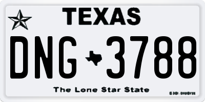 TX license plate DNG3788