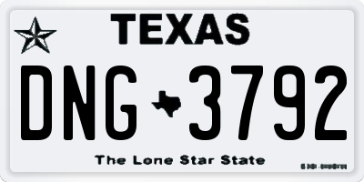 TX license plate DNG3792