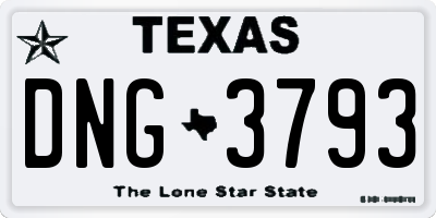 TX license plate DNG3793