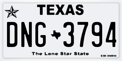 TX license plate DNG3794