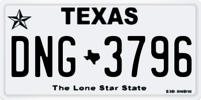 TX license plate DNG3796
