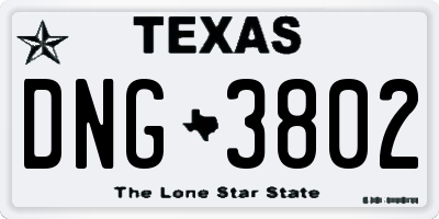 TX license plate DNG3802