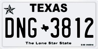 TX license plate DNG3812