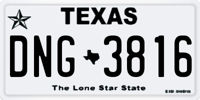 TX license plate DNG3816
