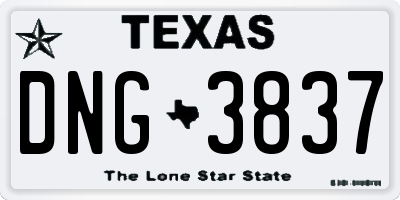 TX license plate DNG3837