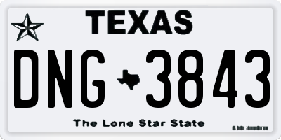 TX license plate DNG3843