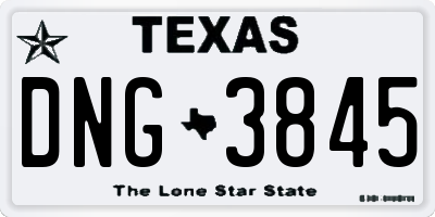 TX license plate DNG3845