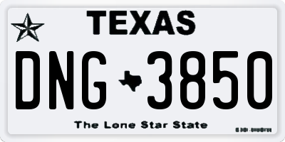 TX license plate DNG3850