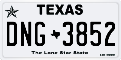 TX license plate DNG3852