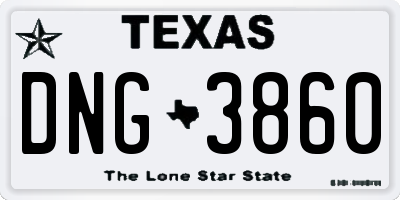 TX license plate DNG3860