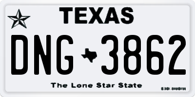 TX license plate DNG3862