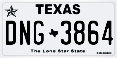 TX license plate DNG3864