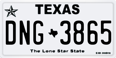 TX license plate DNG3865